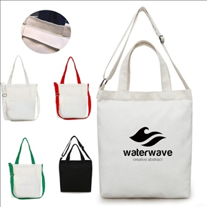 Cotton Canvas Crossbody Shopper Bags